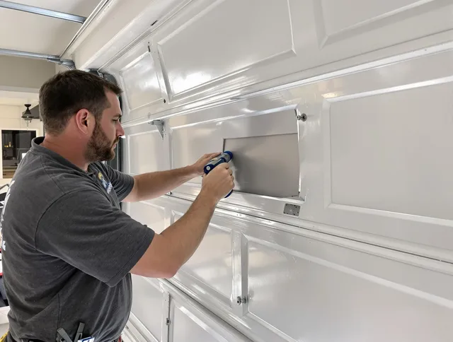 Garage door panel repair by West Whittier-Los Nietos Garage Door Repair in West Whittier-Los Nietos